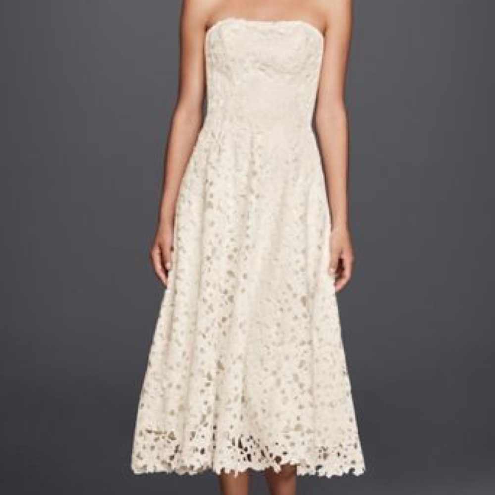NWT David’s Bridal Ivory Floral Lace Dress Sz 4